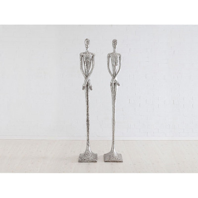 Phillips Collection Skinny Male Sculpture, Silver Leaf