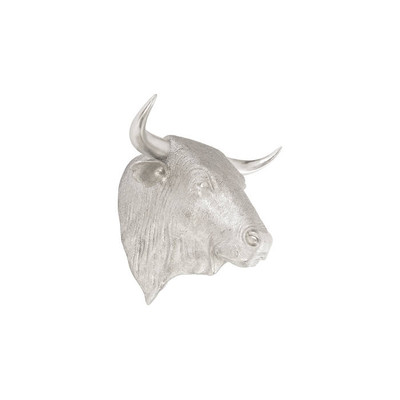 Phillips Collection Spanish Fighting Bull Wall Art, Resin, Silver Leaf