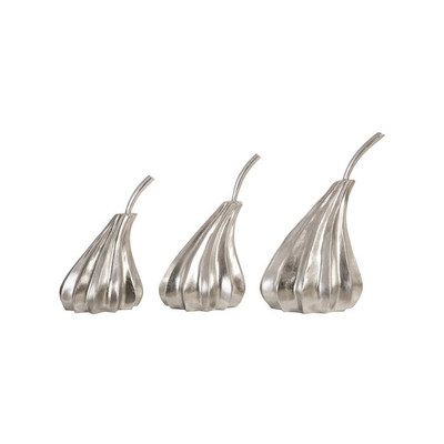Phillips Collection Hand Dipped Pears Set of 3, Silver Leaf