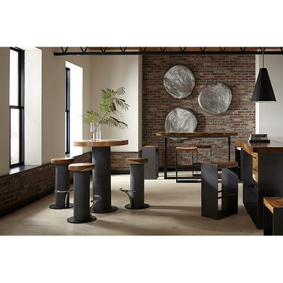 Phillips Collection Concrete Bar Table, Chamcha Wood Top