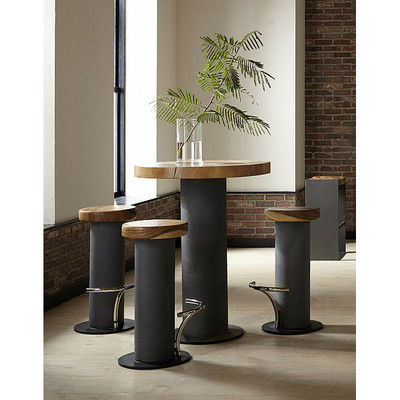 Phillips Collection Concrete Bar Table, Chamcha Wood Top