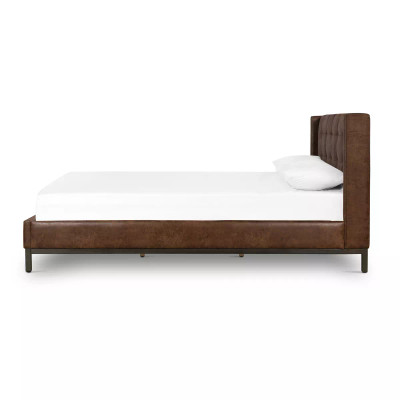 Four Hands Newhall Bed - King - Vintage Tobacco - Pintuck