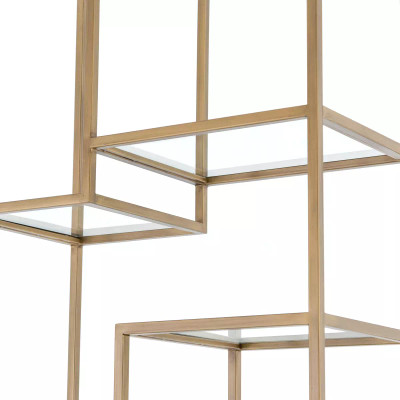 Four Hands Helena Brass Bookcase - 102"