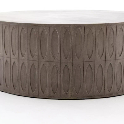 Four Hands Colorado Drum Coffee Table - Grey Concrete
