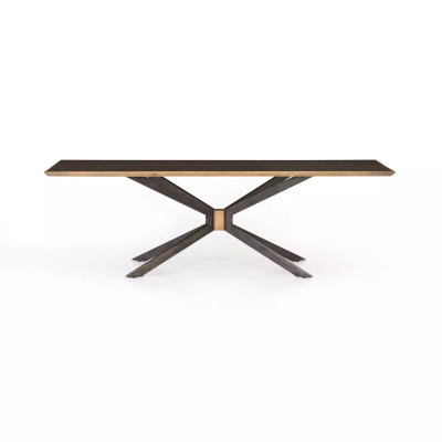 Four Hands Spider Dining Table - Bright Brass Clad - 94"