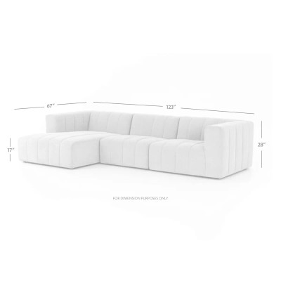 Four Hands Langham Channeled 3 - Piece Sectional - Left Chaise - Napa Sandstone