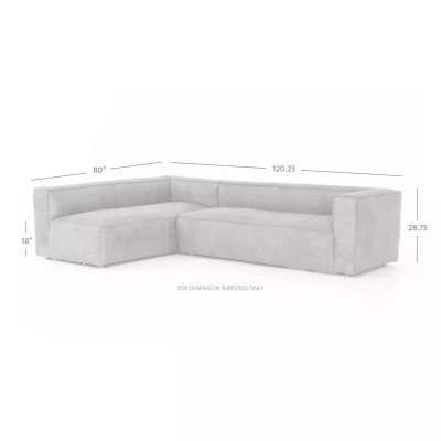 Four Hands Nolita Sectional - 2 - Piece Right Chaise Facing - Natural Washed