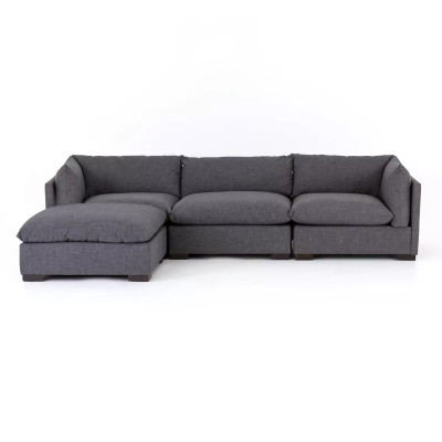 Four Hands Westwood 3 - Piece Sectional With Ottoman - Bennett Charcoal