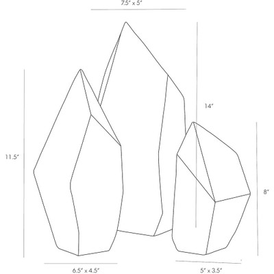 Arteriors Nerine Sculptures, Set of 3
