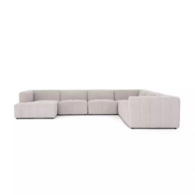 Four Hands Langham Channeled 6 - Piece Sectional - Left Chaise - Napa Sandstone