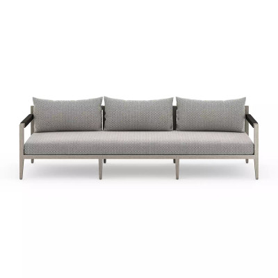 Four Hands Sherwood Outdoor Sofa, Weathered Grey - 93" - Faye Ash