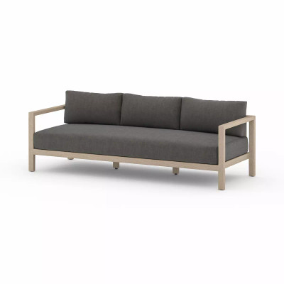 Four Hands Sonoma Outdoor Sofa, Washed Brown - 88" - Charcoal