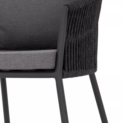 Four Hands Porto Outdoor Dining Chair - Charcoal