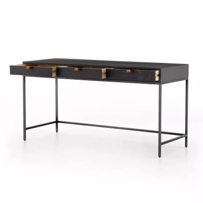 Four Hands Trey Modular Writing Desk - Black Wash Poplar