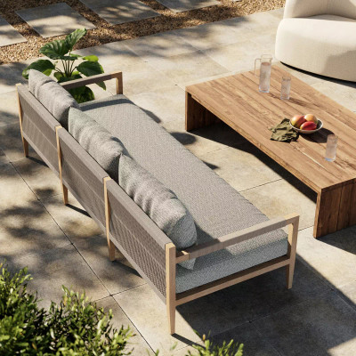 Four Hands Sherwood Outdoor Sofa, Washed Brown - 93" - Faye Ash