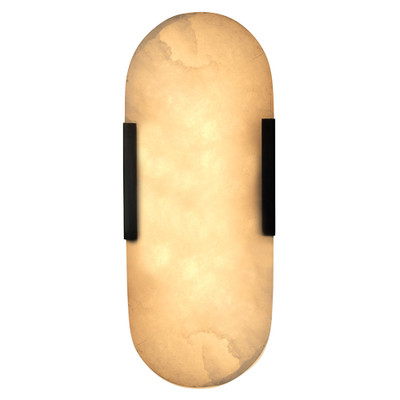 Jamie Young Delphi Wall Sconce - Oil Rubbed Bronze Metal & White Alabaster
