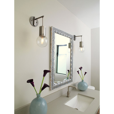 Jamie Young Strada Pendant Wall Sconce - Gun Metal & Clear Seeded Glass