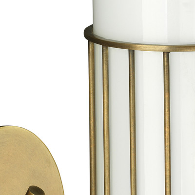 Jamie Young Torino Wall Sconce - Antique Brass & Opaque White Milk Glass