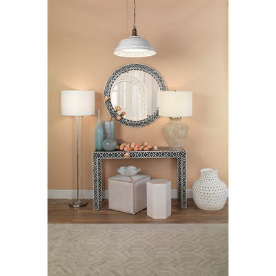 Jamie Young Ottoman - Small - White Hide