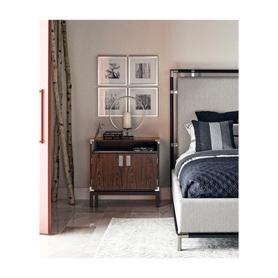 Jonathan Charles Campaign Campaign Style Dark Santos Rosewood Bedside Cabinet