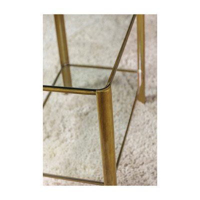 Jonathan Charles Cosmo Brass & Glass End Table