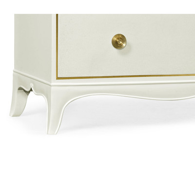 Jonathan Charles Eclectic Ivory & Crackle Ceramic Lacquered Chest Of Four Drawers