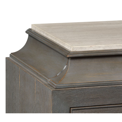 Jonathan Charles Eclectic Pewter Oak Chest Of Drawers