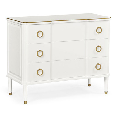 Jonathan Charles Eclectic Ivory & Brass Chest Of Three Drawers