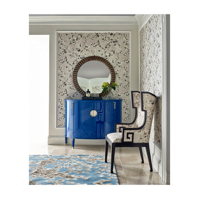 Jonathan Charles Eclectic Demilune Royal Blue Storage Cabinet