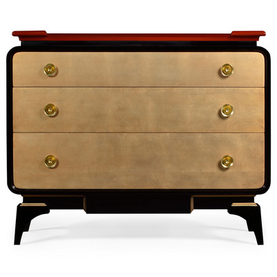 Jonathan Charles Indochine Emperor Red Chest Of Drawers