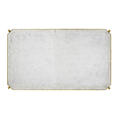 Jonathan Charles Luxe Églomisé & Gilded Iron Rectangular Coffee Table