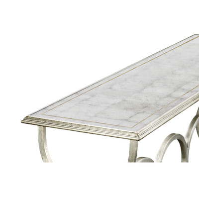 Jonathan Charles Luxe Églomisé & Silver Iron Circles Console