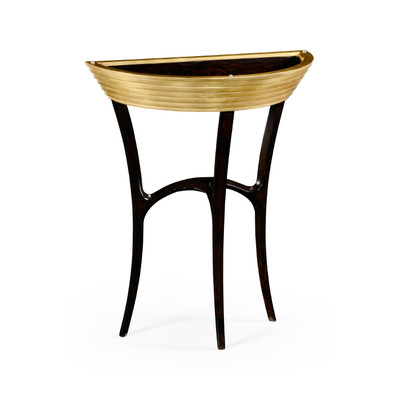 Jonathan Charles Luxe Stepped Gilded Demilune Console