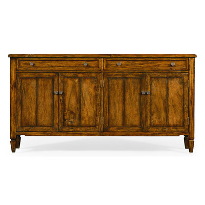 Jonathan Charles Casually Country 34" Country Walnut Four Door Sideboard