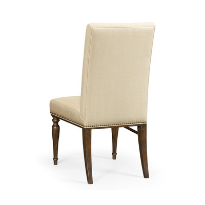Jonathan Charles Cambridge Square Back Bleached Crotch Walnut Dining Side Chair, Upholstered In Mazo