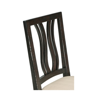 Jonathan Charles Casually Country Dark Ale Curved Back Dining Side Chair, Upholstered In Mazo