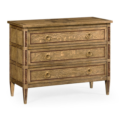 Jonathan Charles Cambridge Rectangular English Brown Oak Chest Of Drawers