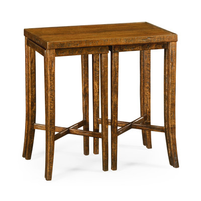 Jonathan Charles Casually Country Nesting Cocktail Tables In Country Walnut