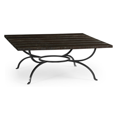 Jonathan Charles Casually Country Dark Ale Panelled Square Coffee Table