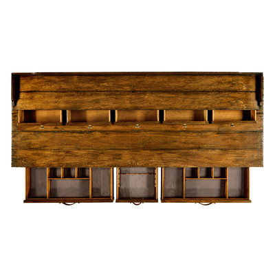 Jonathan Charles Casually Country Country Walnut Plank Buffet With Strap Handles