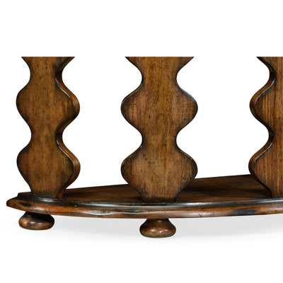 Jonathan Charles Artisan Demilune Console Table In Rustic Walnut