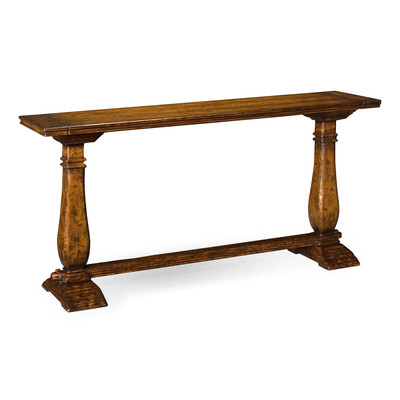 Jonathan Charles Huntingdon Large Figured Walnut Narrow Refectory Console