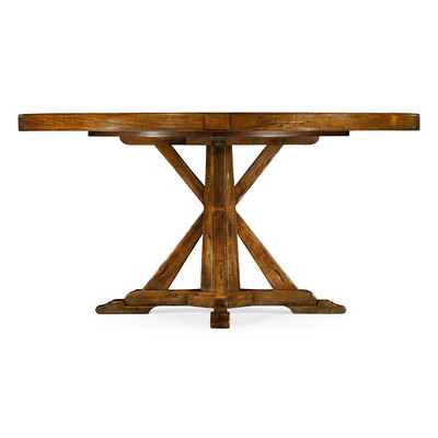 Jonathan Charles Casually Country 60" Country Walnut Round Dining Table With Inbuilt Lazy Susan