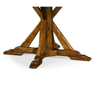 Jonathan Charles Casually Country 60" Country Walnut Round Dining Table With Inbuilt Lazy Susan