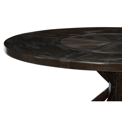 Jonathan Charles Casually Country 72" Country Walnut Round Dining Table With Inbuilt Lazy Susan