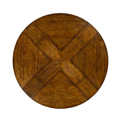 Jonathan Charles Casually Country 59" Country Walnut Circular Dining Table With Self-Storing Leaves