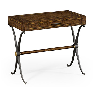 Jonathan Charles Anvil Hammered Iron Side Table With Drawer