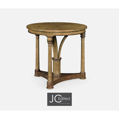 Jonathan Charles Cambridge Round English Brown Oak Lamp Table