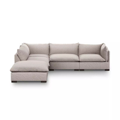 Four Hands Westwood 4 - Piece Sectional - Right Facing W/ Ottoman - Bayside Pebble