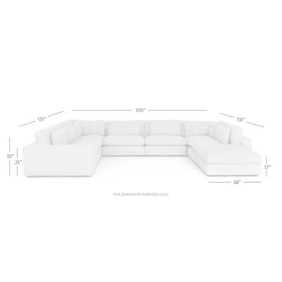 Four Hands Bloor 7 - Piece Sectional W/ Ottoman - Essence Natural